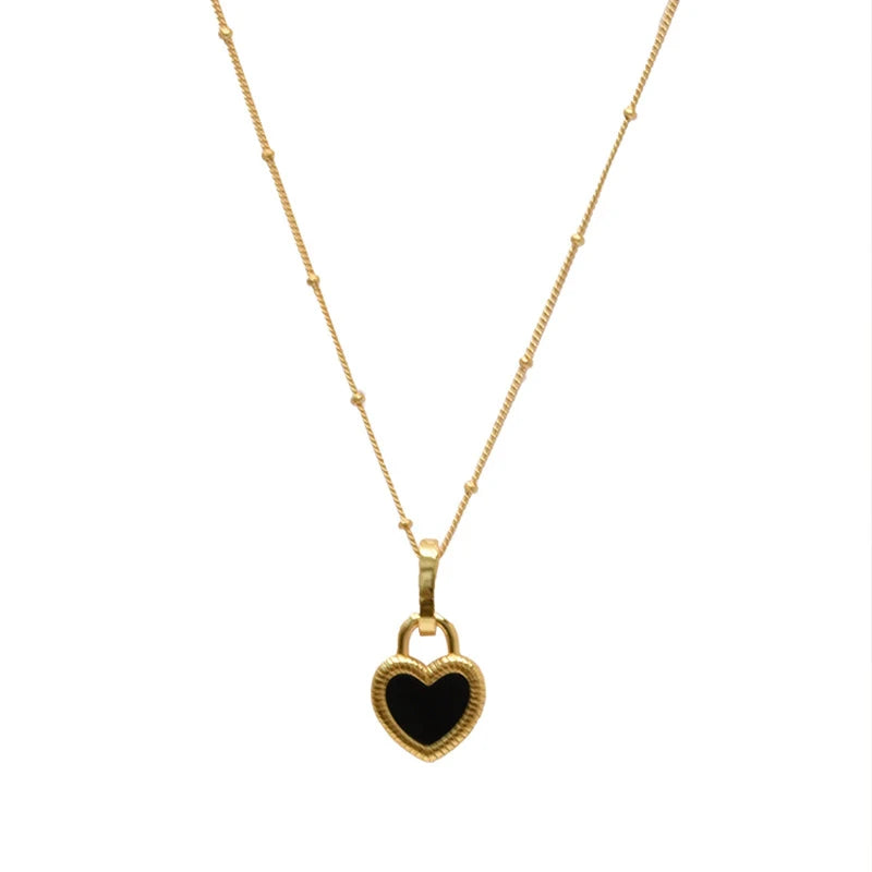 LOVE Heart Sweater Necklace Vintage Clavicle Chain Jewelry