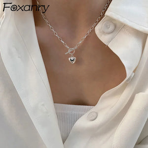 Vintage LOVE Heart Buckle Necklace for Women