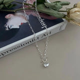 Vintage LOVE Heart Buckle Necklace for Women