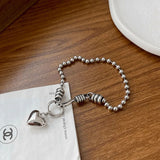 Vintage Punk LOVE Heart Bracelet Charm Women Girl