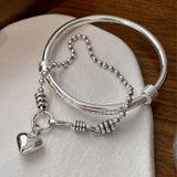 Vintage Punk LOVE Heart Bracelet Charm Women Girl