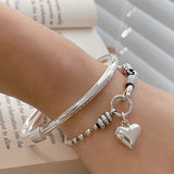 Vintage Punk LOVE Heart Bracelet Charm Women Girl
