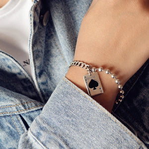 Vintage Punk Poker Bead Chain Brcacelet for Women