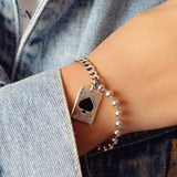 Vintage Punk Poker Bead Chain Brcacelet for Women