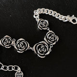 Vintage Punk Rose Flower Chain Bracelet Charm Women Girl Geometric Party Jewelry