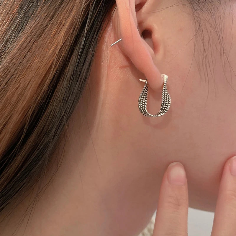 Vintage Punk Silver Earrings for Women