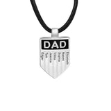 Custom Dad Necklace with Engraved Name Plate - Stainless Steel