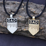 Custom Dad Necklace with Engraved Name Plate - Stainless Steel