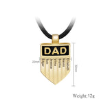 Custom Dad Necklace with Engraved Name Plate - Stainless Steel