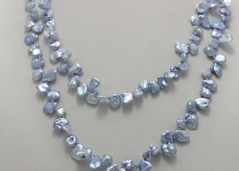 Denim Keshi Reborn Pearl Necklace