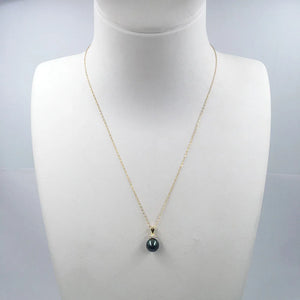 Tahitian Pearl Pendant Necklace with S925 Silver Chain 8-9mm