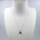 Tahitian Pearl Pendant Necklace with S925 Silver Chain 8-9mm