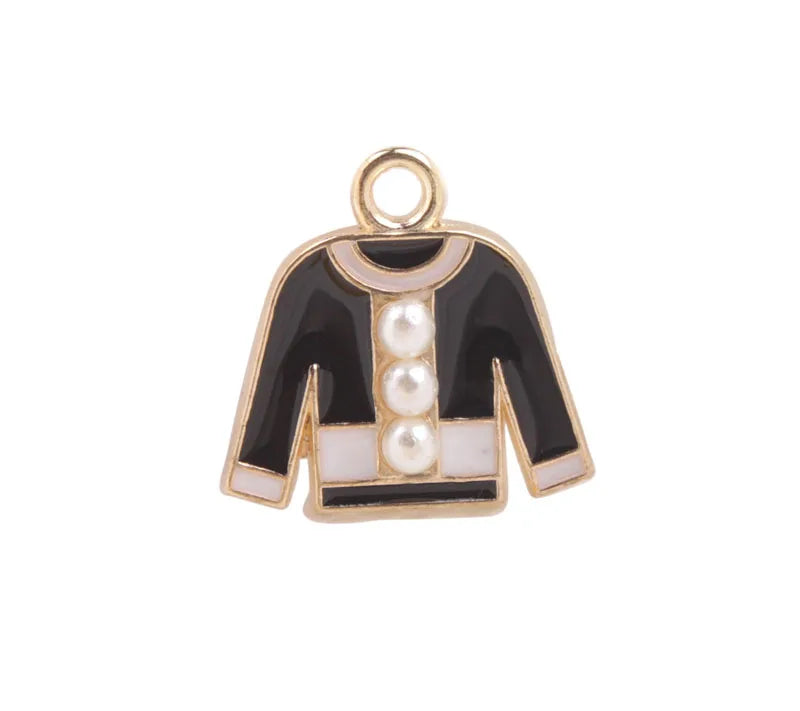 20PCS Enamel Dress Charms - Golden Color