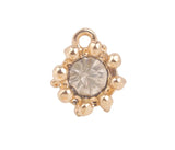 40PCS Clear Rhinestone Golden Star Charms - Round Star Drops