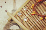 40PCS Clear Rhinestone Golden Star Charms - Round Star Drops