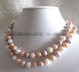 9-10mm Peach Pink Lavender Freshwater Pearl Necklace 32inch