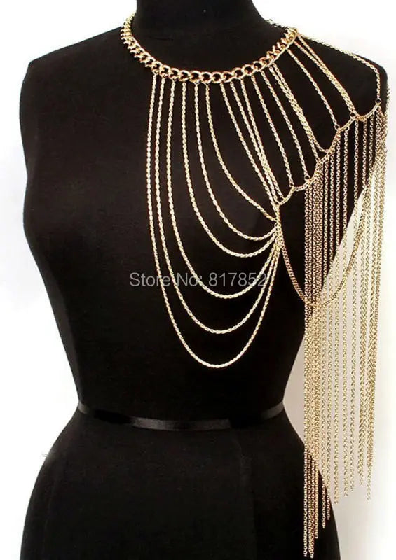 Multi-Layer Single Shoulder Jewelry Chain