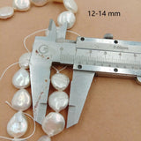 Freshwater Pearl Beads, 12-14mm Round Coin, Full Hole Drilled