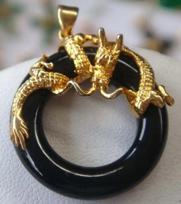 6-Color Circle Stone Dragon Pendant
