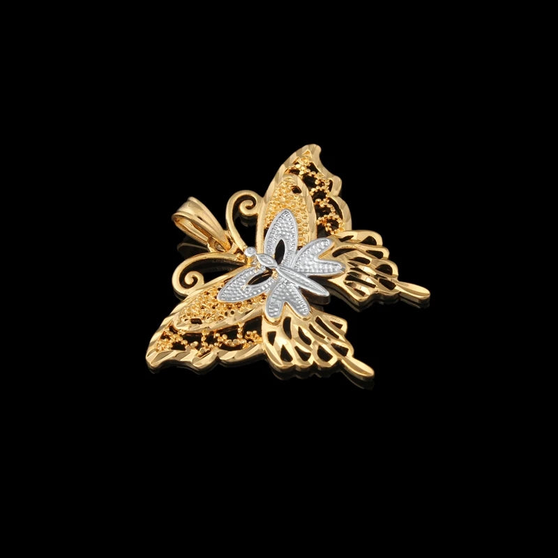 Butterfly Pendant Necklaces 45/60 Cm Long Chain Two Pendants For Women