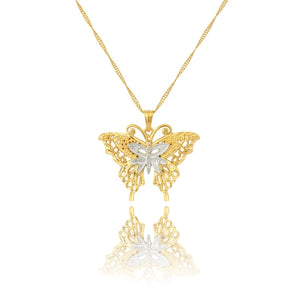 Butterfly Pendant Necklaces 45/60 Cm Long Chain Two Pendants For Women