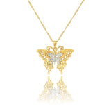 Butterfly Pendant Necklaces 45/60 Cm Long Chain Two Pendants For Women