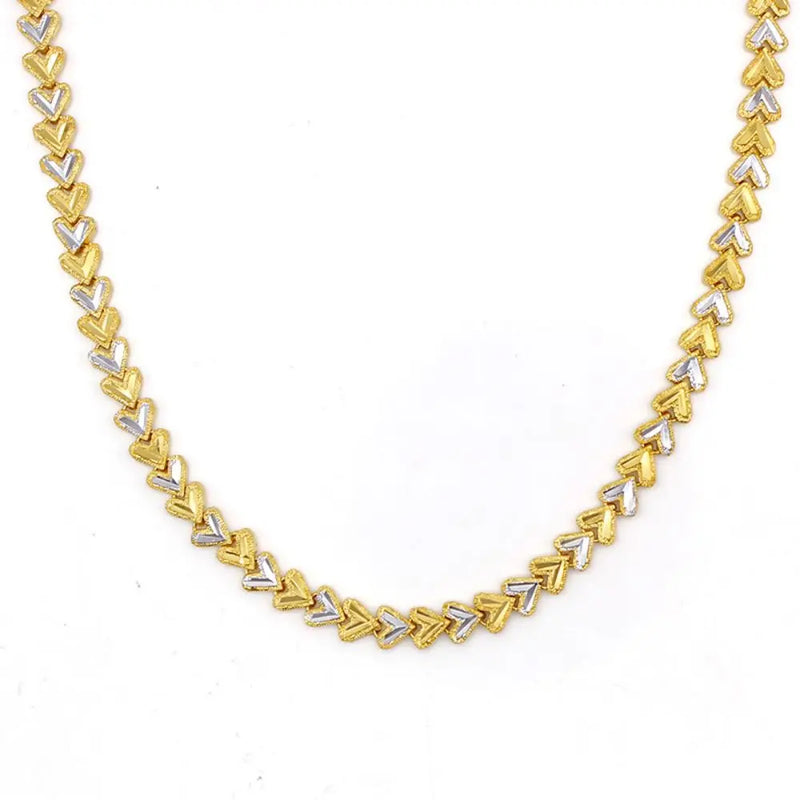 Heart-shaped Chains Plated Necklace For Women And Man Gift