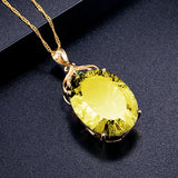 Classic Silver 925 Necklace with Citrine Zircon Pendant