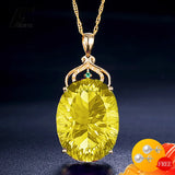 Classic Silver 925 Necklace with Citrine Zircon Pendant