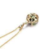 925 Silver Pendant Necklace with Emerald Zircon Gemstone for Women