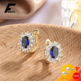 925 Silver Zircon Drop Earrings Wedding Party Gift