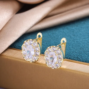 925 Silver Zircon Drop Earrings Wedding Party Gift