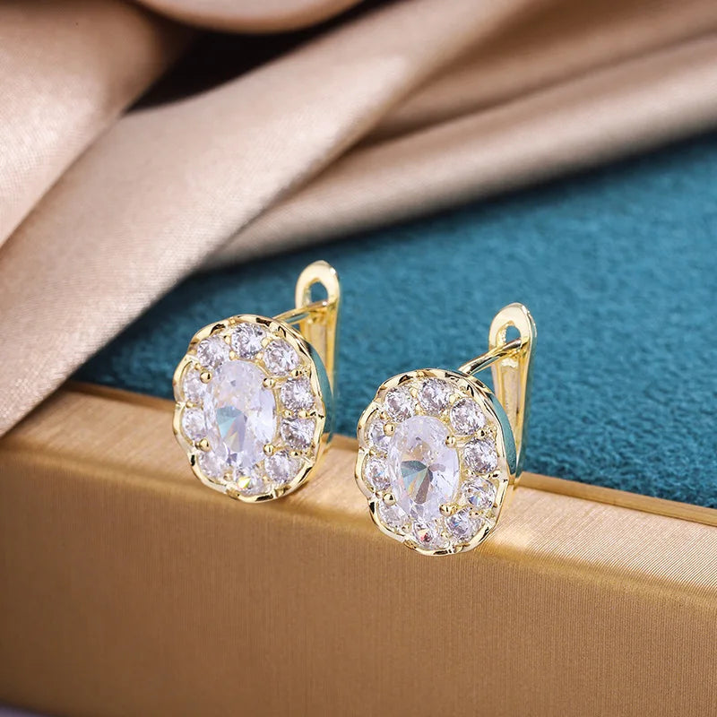 925 Silver Zircon Drop Earrings Wedding Party Gift