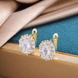 925 Silver Zircon Drop Earrings Wedding Party Gift