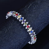 925 Silver Zircon Gemstone Bracelet for Women Wedding Party Bridal Gift