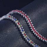 925 Silver Zircon Gemstone Bracelet for Women Wedding Party Bridal Gift