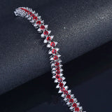 925 Silver Zircon Gemstone Bracelet for Women Wedding Party Bridal Gift