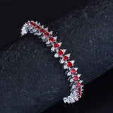 925 Silver Zircon Gemstone Bracelet for Women Wedding Party Bridal Gift