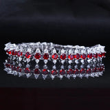 925 Silver Zircon Gemstone Bracelet for Women Wedding Party Bridal Gift