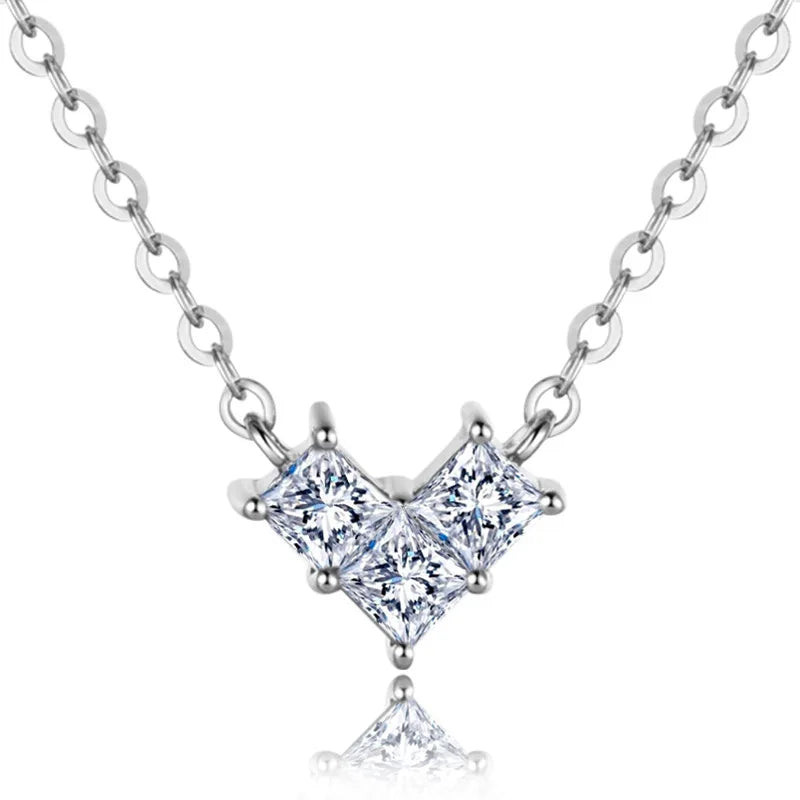 S925 Silver Necklace with Zircon Pendant for Women Wedding