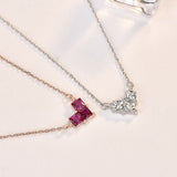 S925 Silver Necklace with Zircon Pendant for Women Wedding