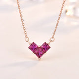 S925 Silver Necklace with Zircon Pendant for Women Wedding