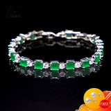 925 Silver Zircon Gemstone Bracelet for Women Wedding Bridal Gift