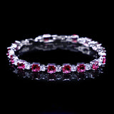 925 Silver Zircon Gemstone Bracelet for Women Wedding Bridal Gift