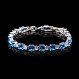 925 Silver Zircon Gemstone Bracelet for Women Wedding Bridal Gift