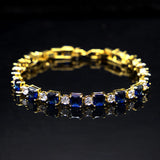 925 Silver Zircon Gemstone Bracelet for Women Wedding Bridal Gift