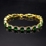 925 Silver Zircon Gemstone Bracelet for Women Wedding Bridal Gift