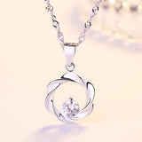 S925 Silver Necklace with Zircon Pendant for Women