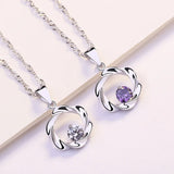 S925 Silver Necklace with Zircon Pendant for Women
