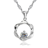 S925 Silver Necklace with Zircon Pendant for Women